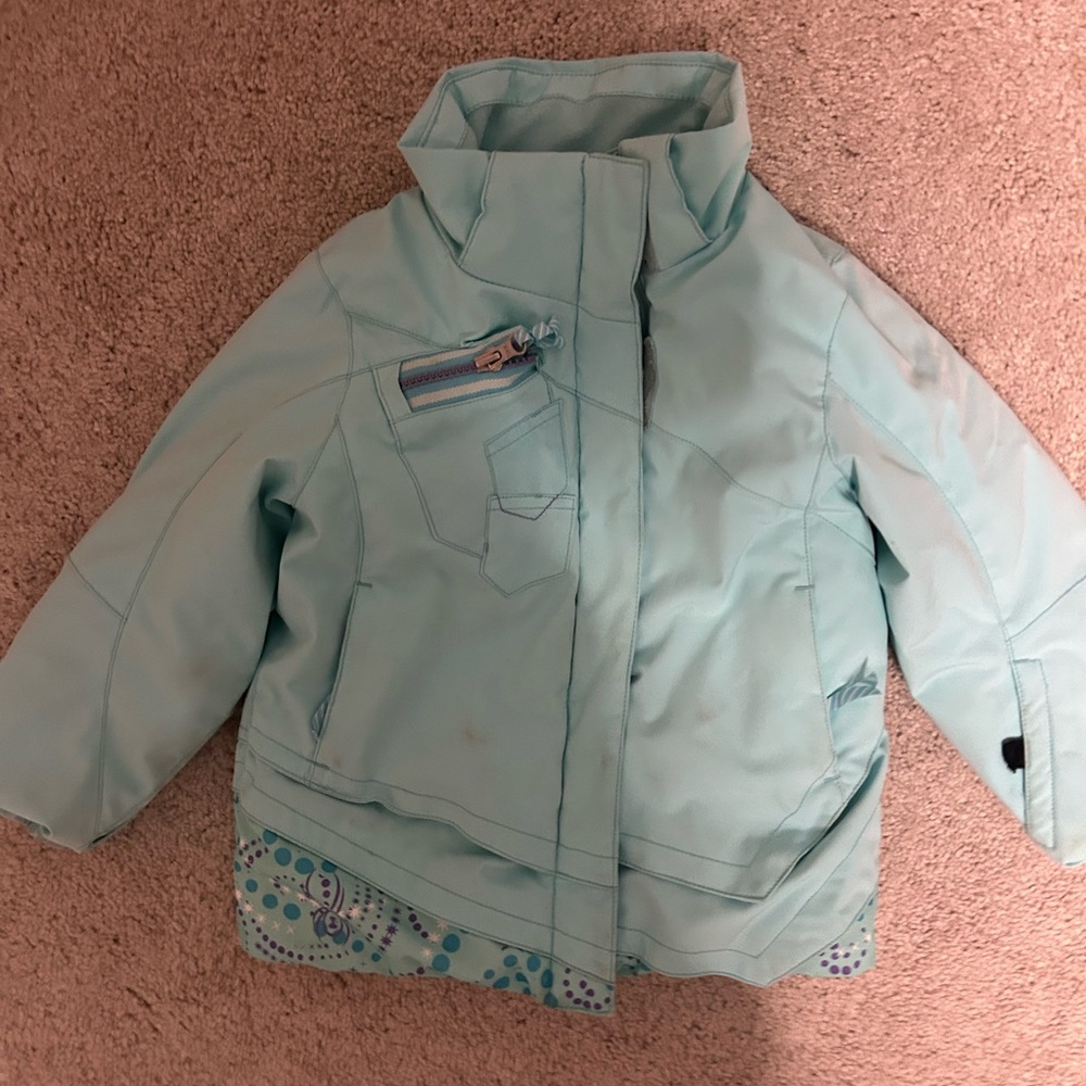 Spyder Kids Aqua Blue Puffer Jacket